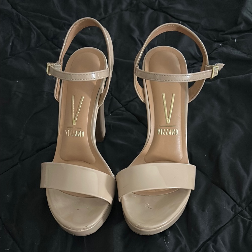 Women's Cream Heeled Sandals